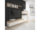 Lyon 1drawer TV cabinet in Riviera Oak/White High Gloss Size W 1300x H 417 x D 420 mm