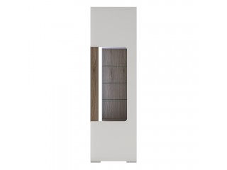 Toronto Tall narrow glazed display cabinet with internal shelves (inc. Plexi Lighting), 