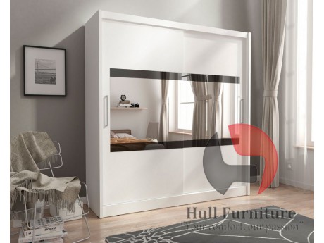 MAJA IV 180 cm - White - Sliding door wardrobe with mirror